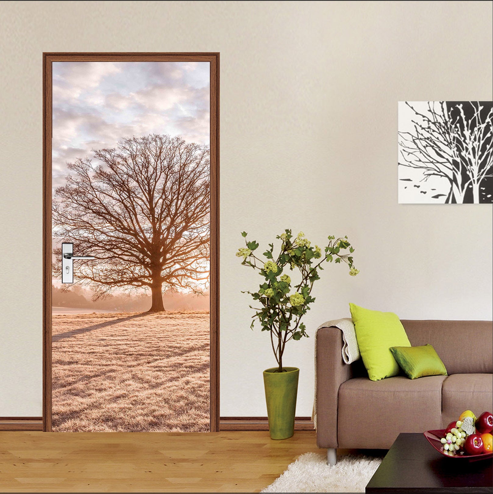 3D Lawn Trees 10242 Assaf Frank Door Mural