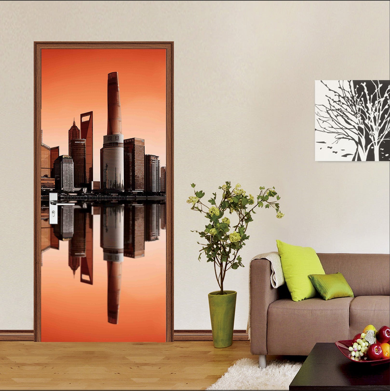 3D High-Rise Shadow 11477 Marco Carmassi Door Mural