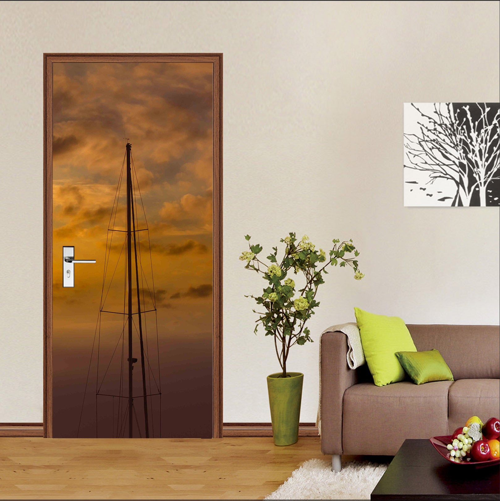 3D Sunset Sky 115128 Marco Carmassi Door Mural