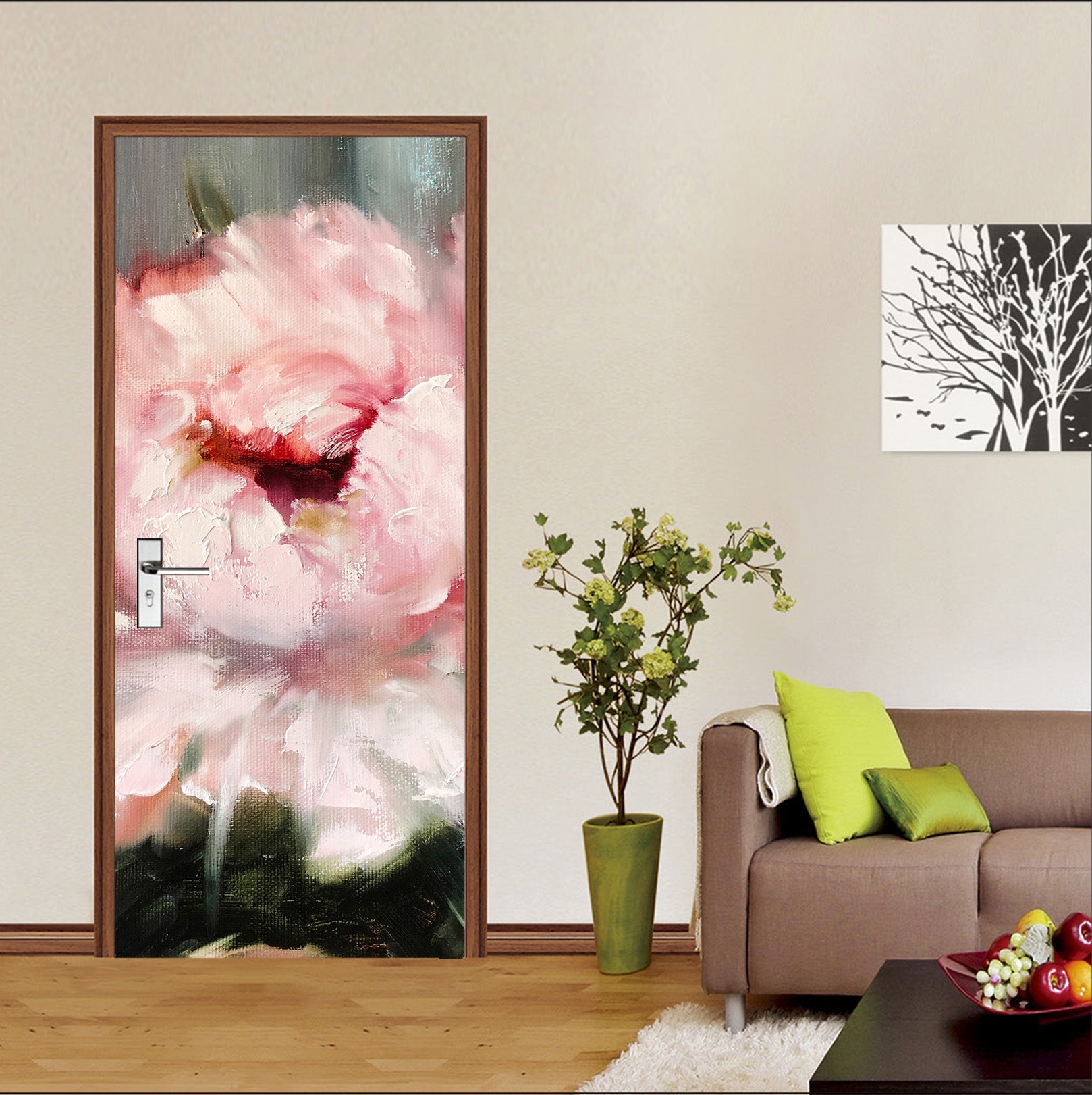 3D Pink Peony 3290 Skromova Marina Door Mural