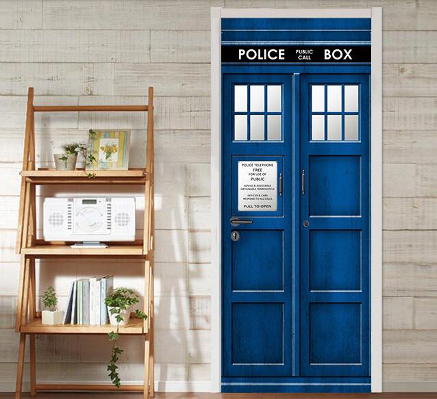 3D Police box painting door mural Wallpaper AJ Wallpaper 