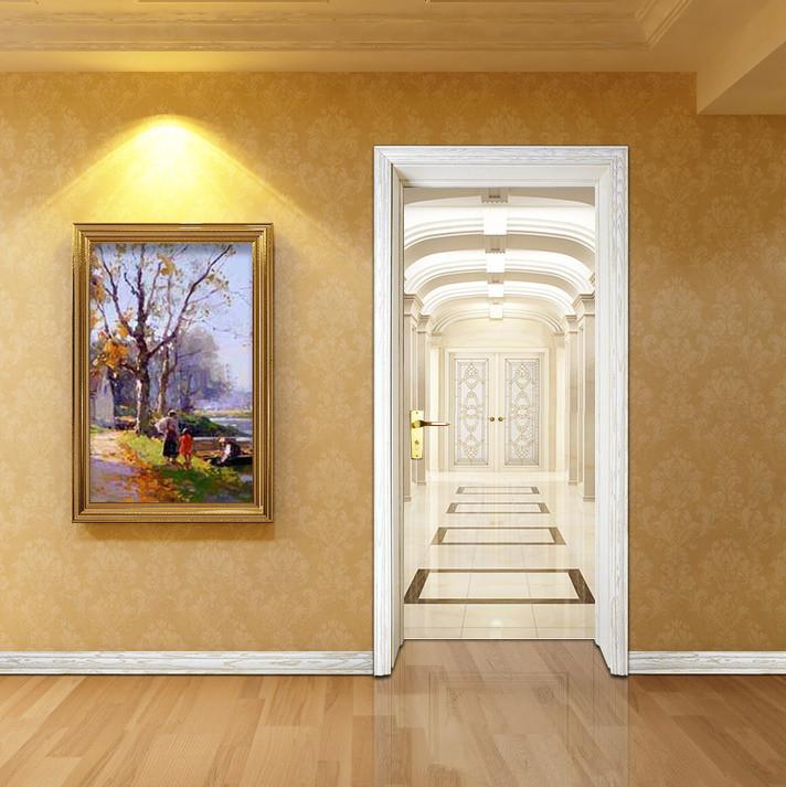 3D corridor through the arch door mural Wallpaper AJ Wallpaper 