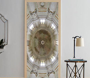 3D white dome door mural Wallpaper AJ Wallpaper 