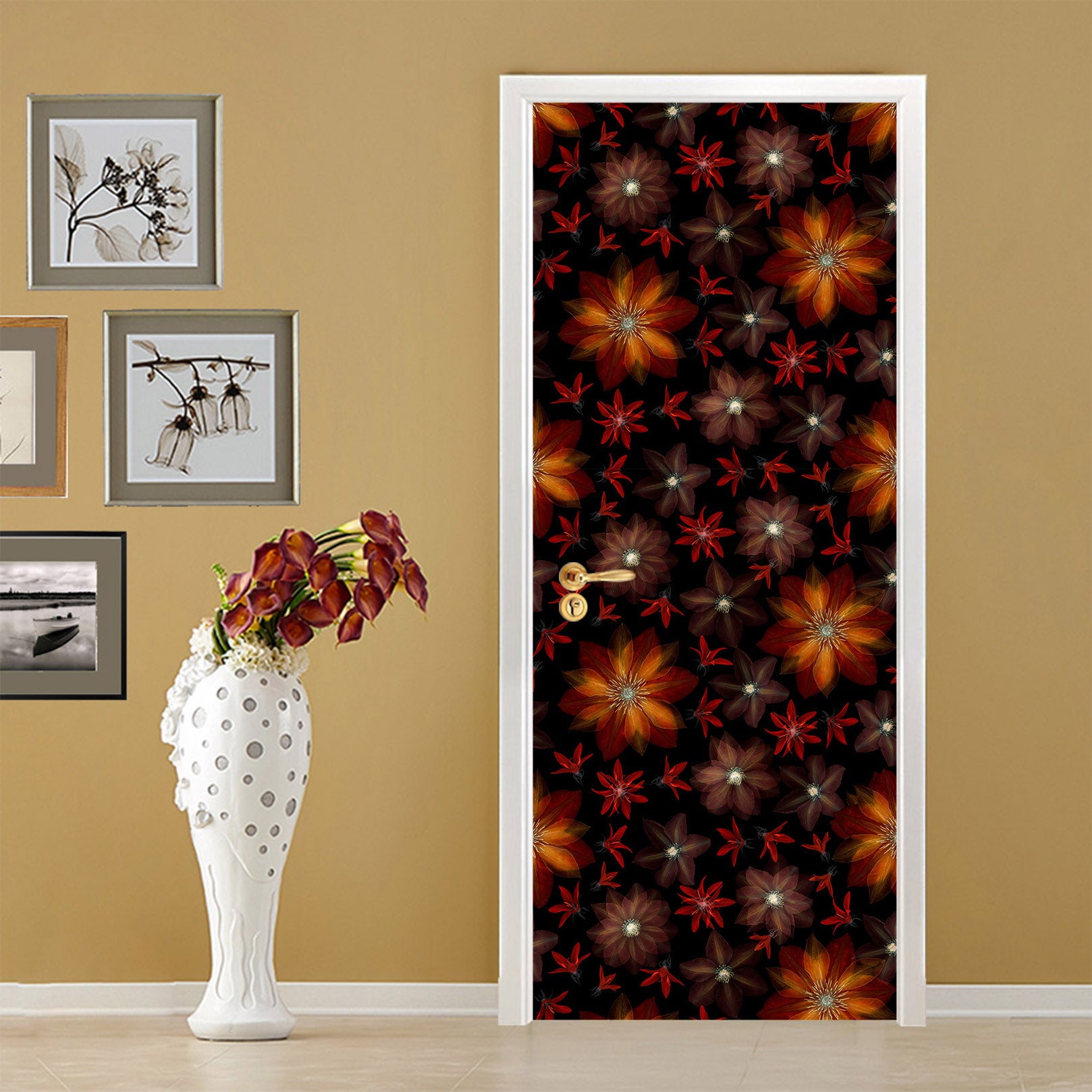 3D Flower Pattern 10265 Assaf Frank Door Mural