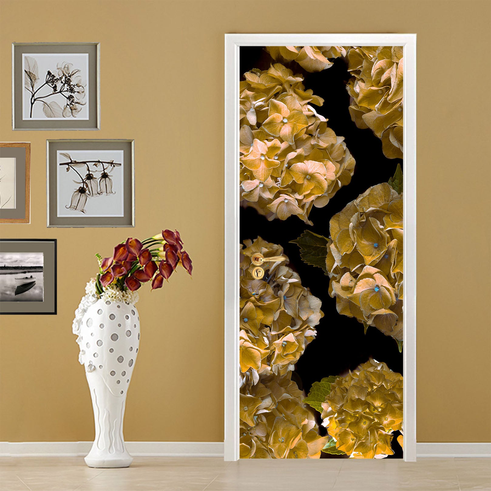 3D Yellow Flowers 5048 Assaf Frank Door Mural