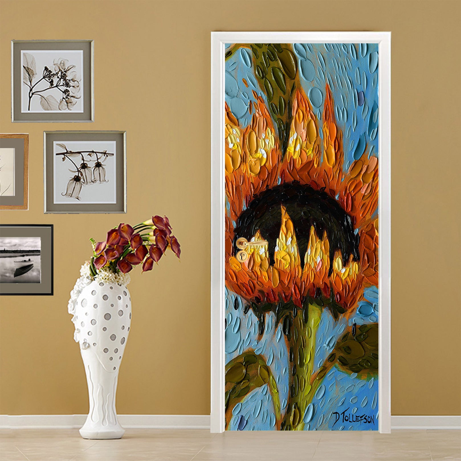 3D Sunflower 112226 Dena Tollefson Door Mural