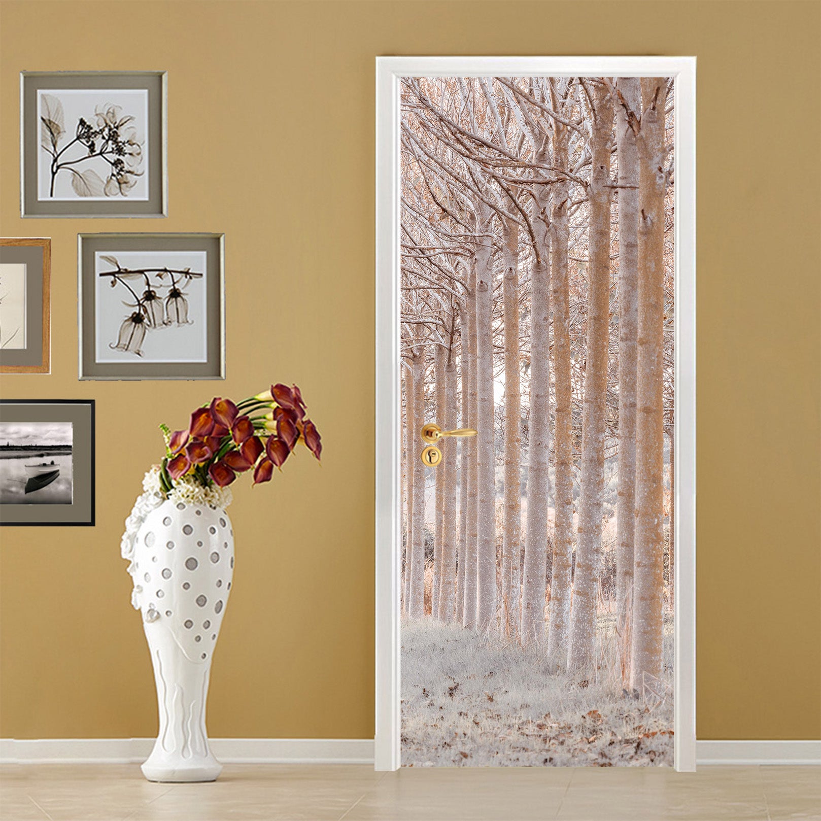 3D Birch Forest 5059 Assaf Frank Door Mural