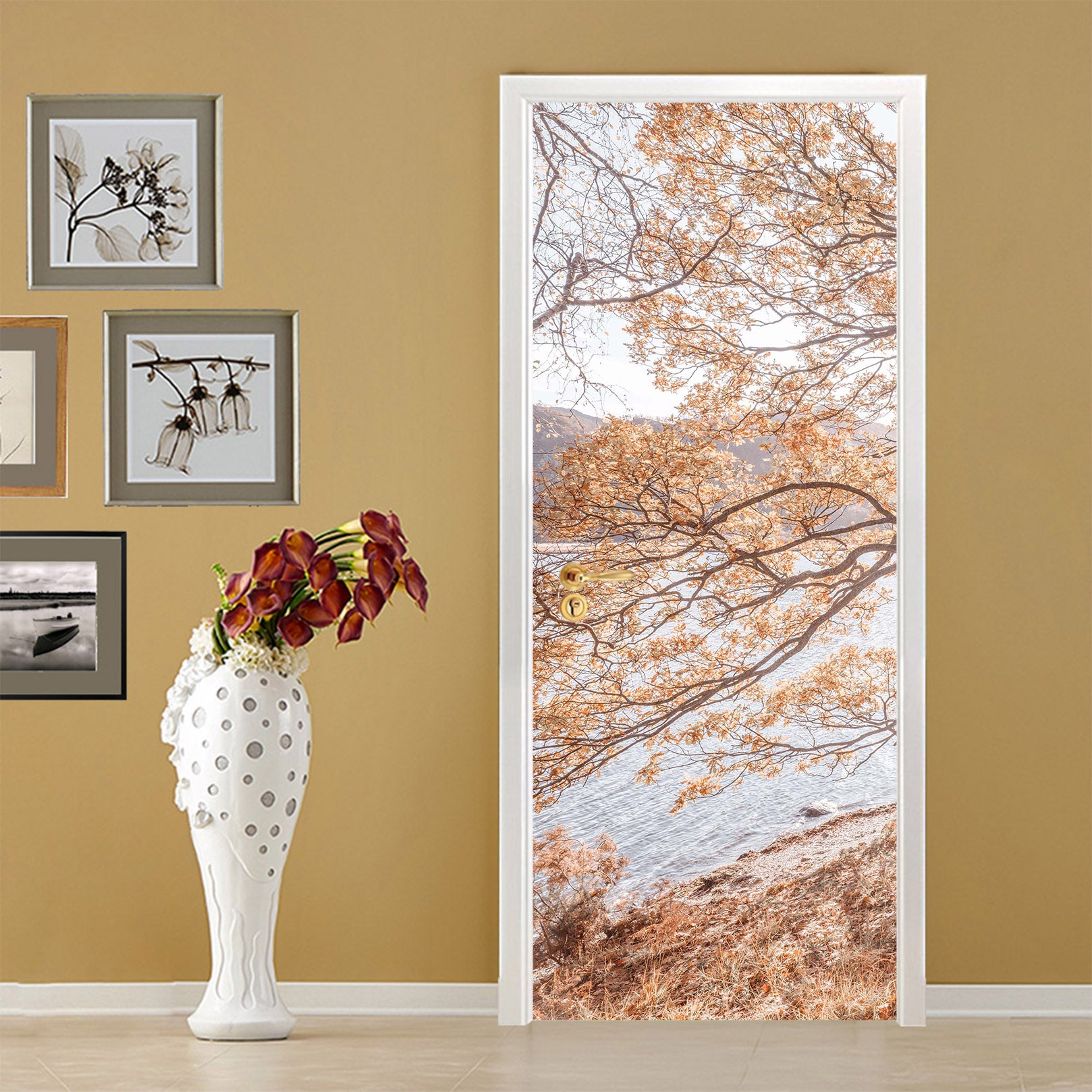 3D Trees River 10212 Assaf Frank Door Mural