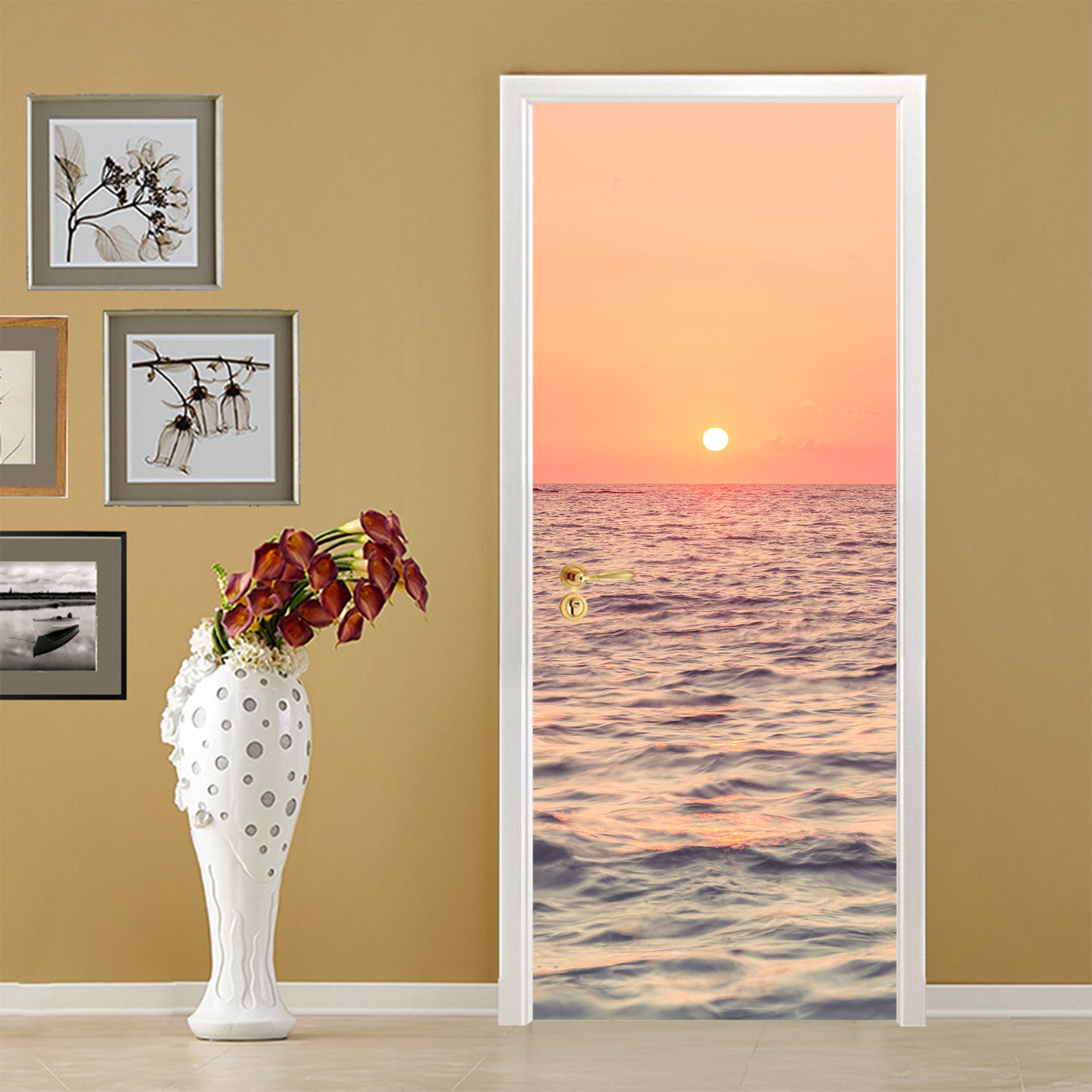 3D Sea Surface Sunset 101206 Assaf Frank Door Mural