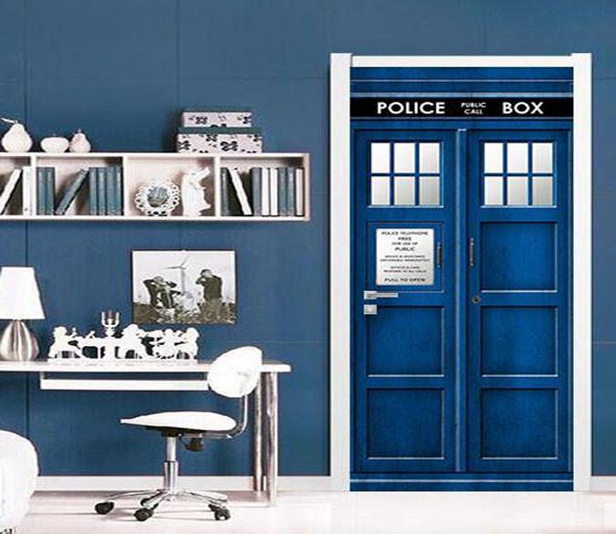 3D Police box painting door mural Wallpaper AJ Wallpaper 