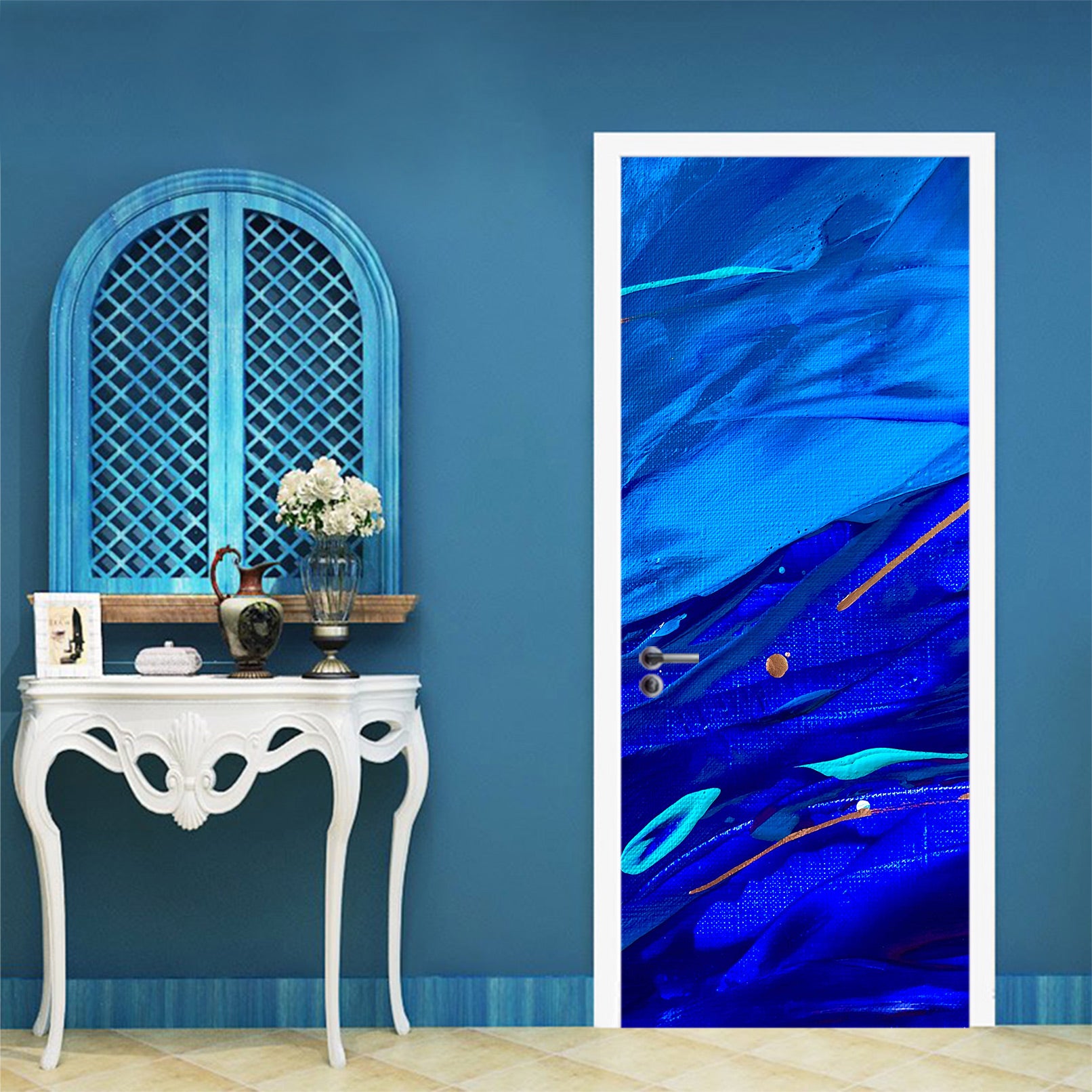 3D Navy Blue 3115 Skromova Marina Door Mural