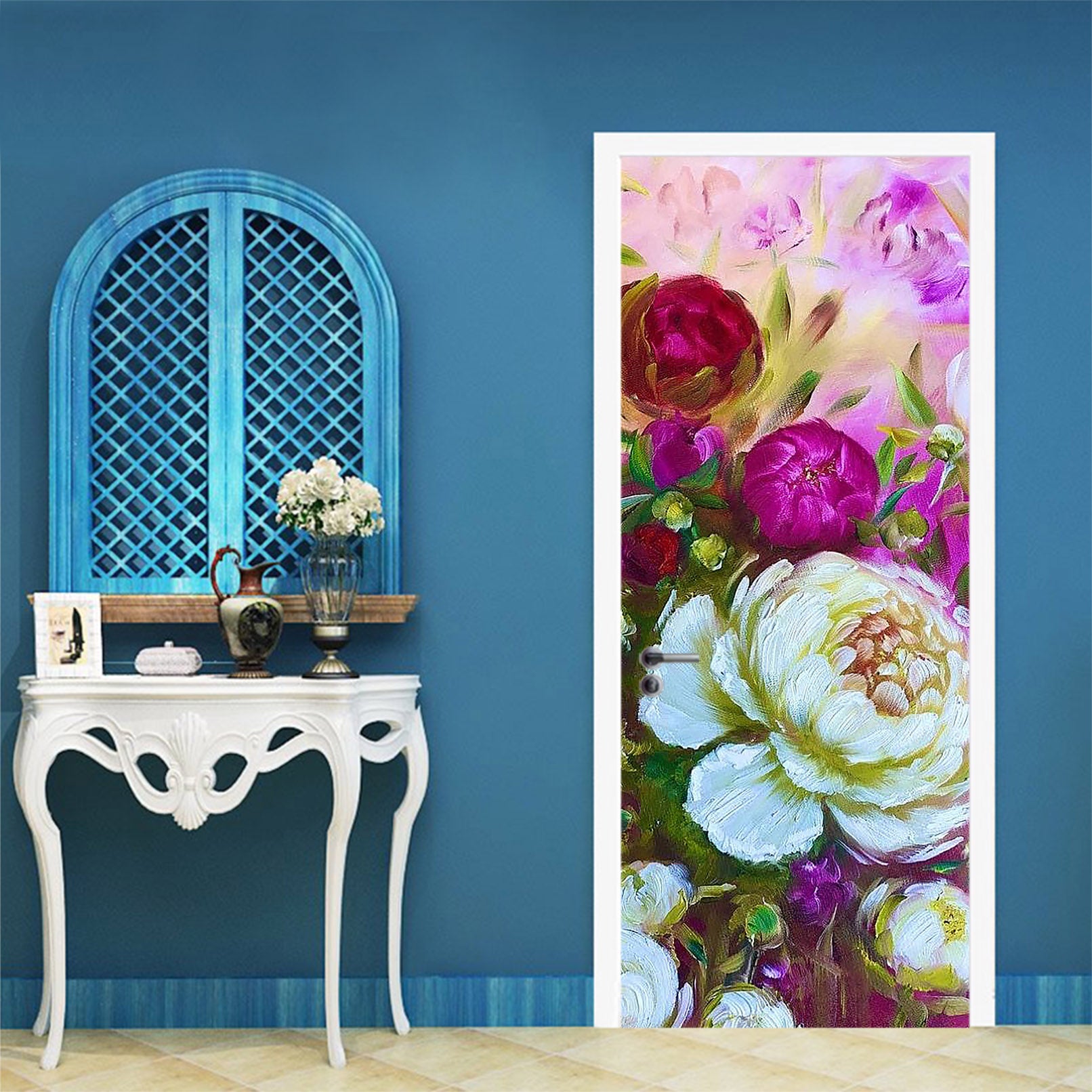 3D Purple Flower 3319 Skromova Marina Door Mural