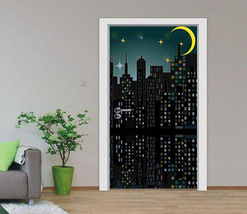 3D night under the stars door mural Wallpaper AJ Wallpaper 