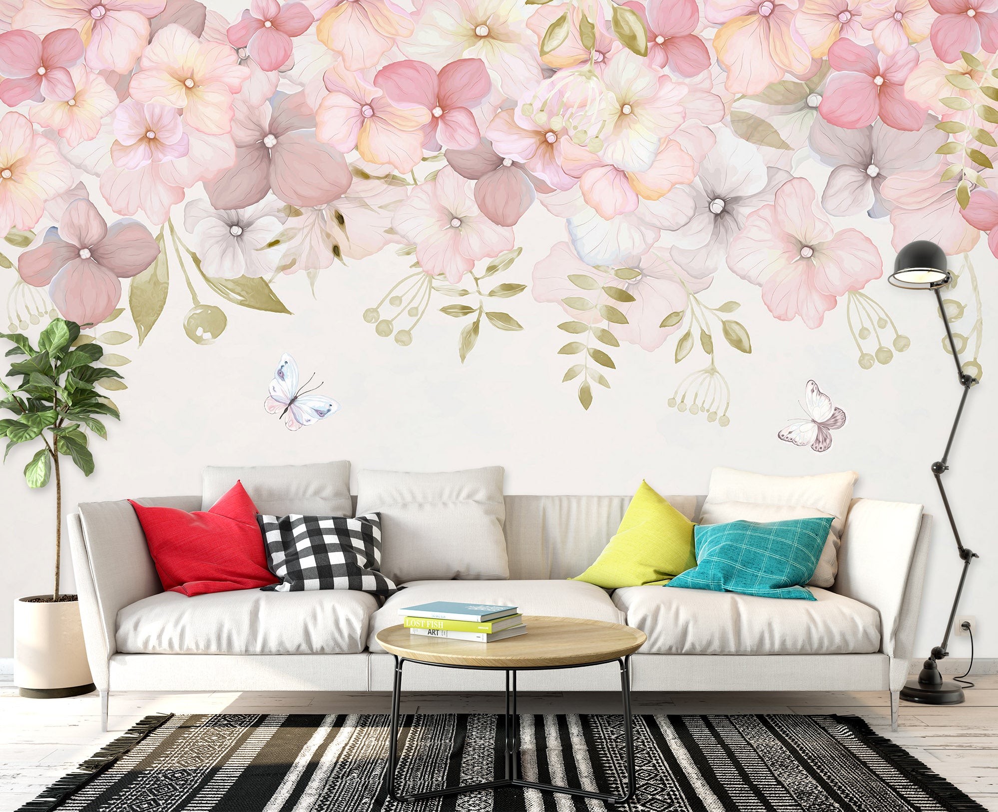 3D Pink Peach 1462 Wall Murals