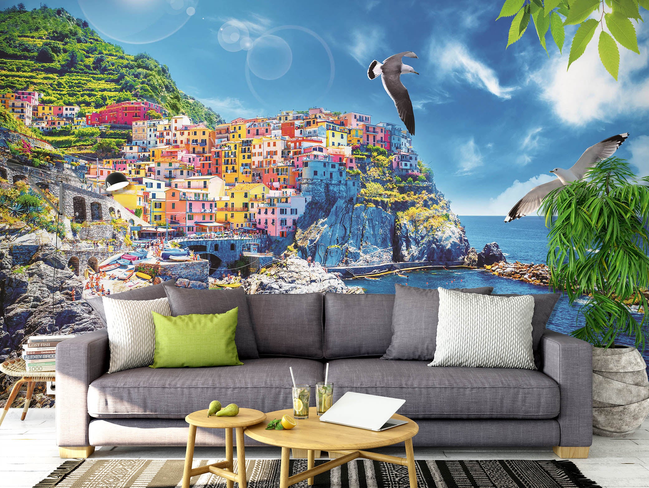 3D Seaside City 007 Wall Murals