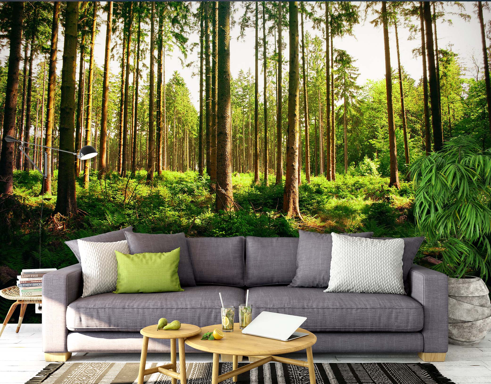 3D Green Forest 1508 Wall Murals