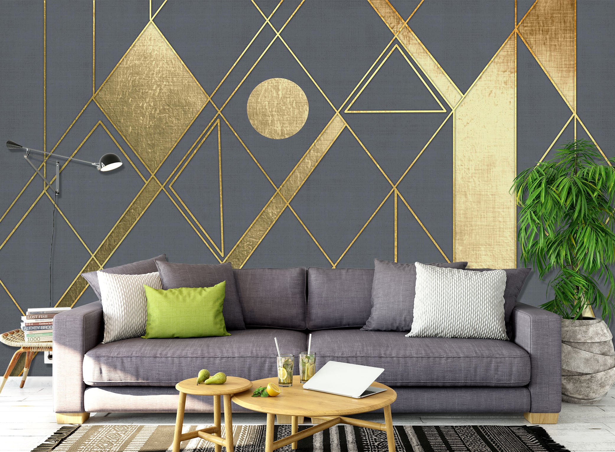 3D Gold Pattern 1461 Wall Murals