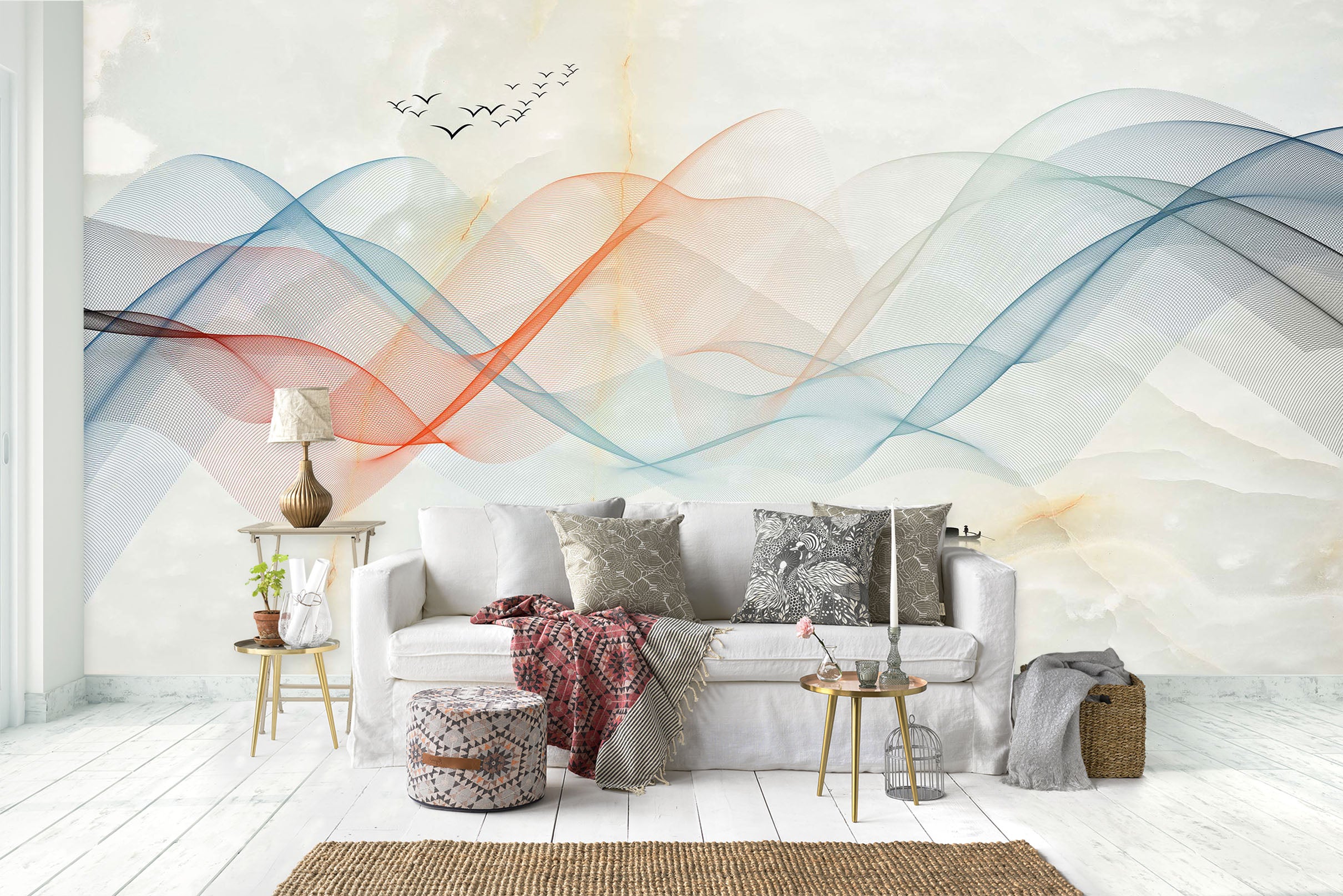 3D Color Wave 1458 Wall Murals