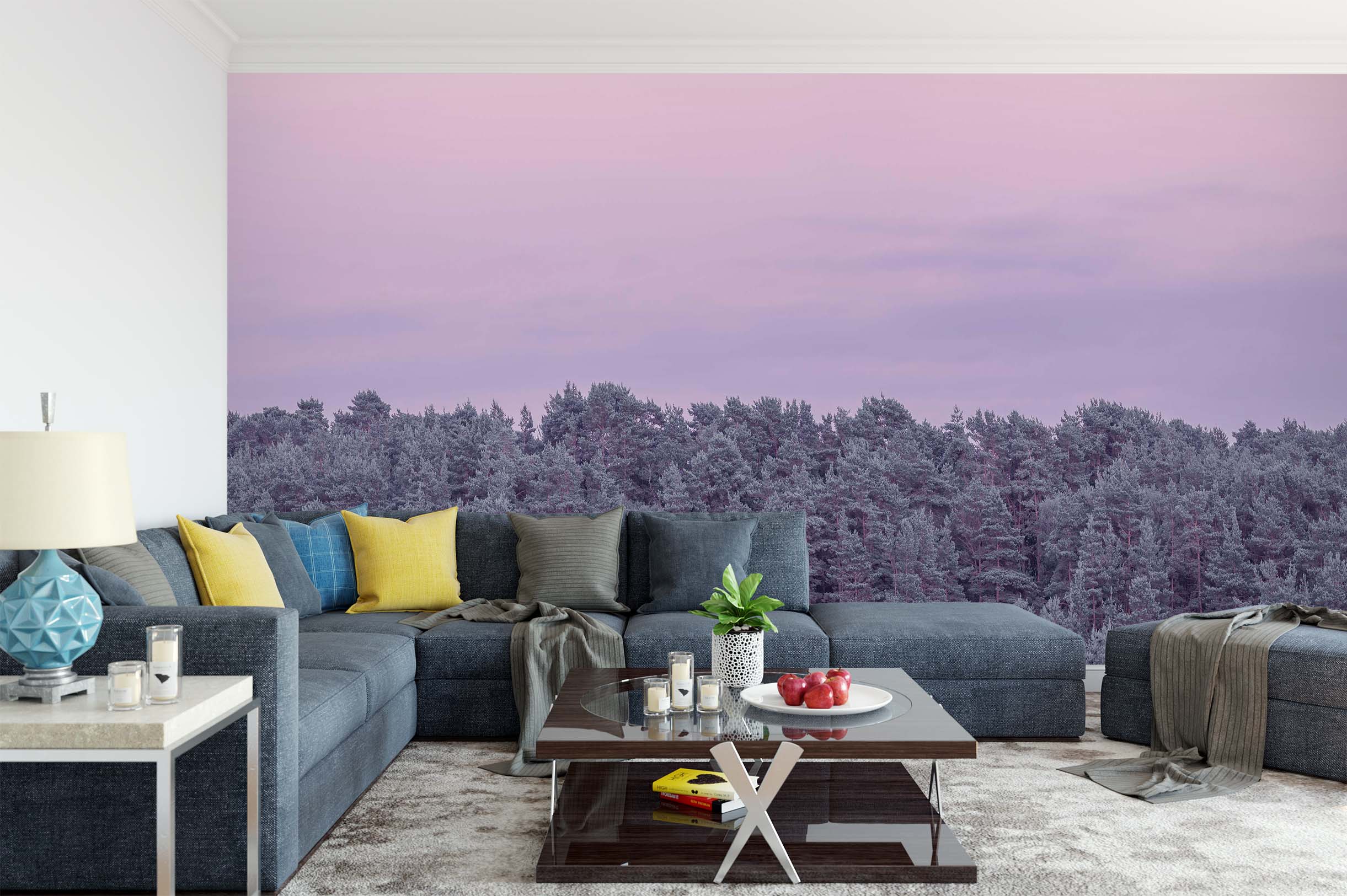 3D Sunset Forest 6184 Assaf Frank Wall Mural Wall Murals