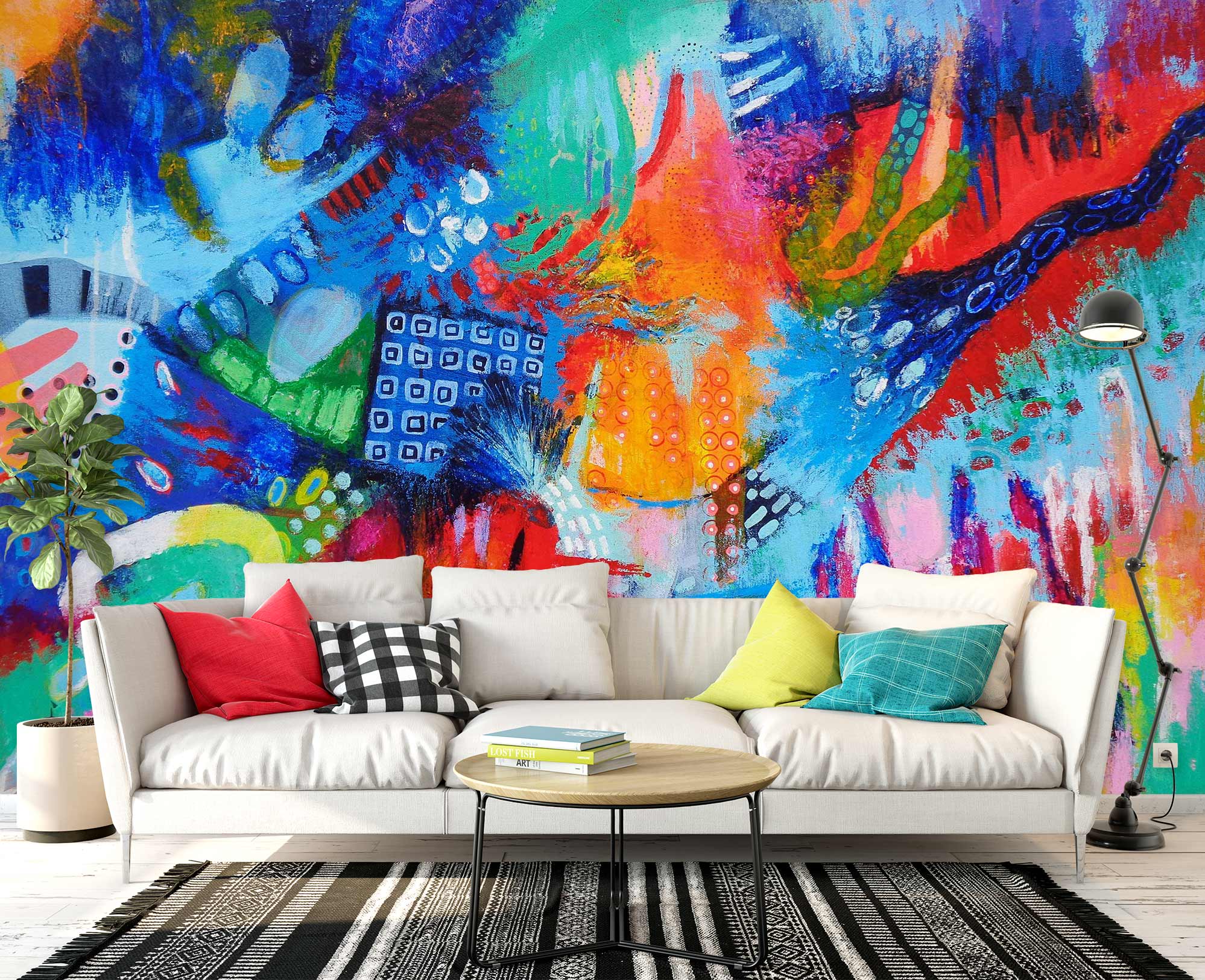 3D Color Abstract Doodle 12137 Misako Chida Wall Mural Wall Murals