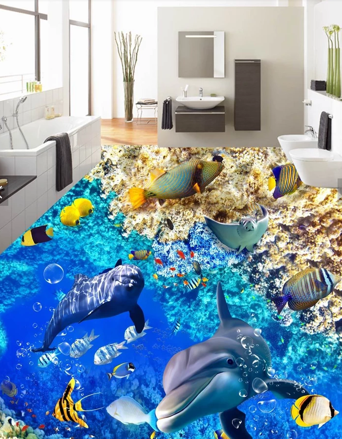 3D Sea Fish 514 Floor Mural  Wallpaper Murals Rug & Mat Print Epoxy waterproof bath floor