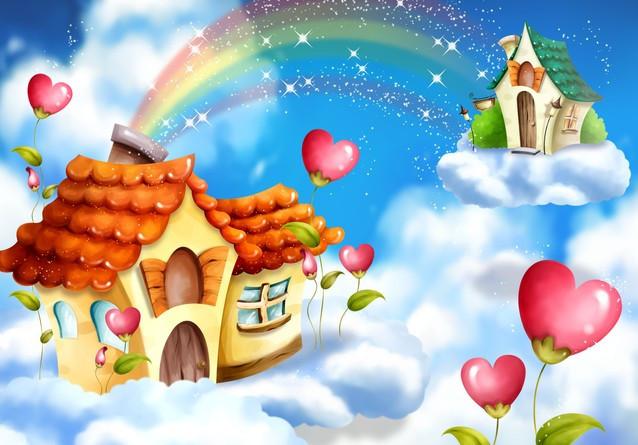 Rainbow Houses Wallpaper AJ Wallpaper 