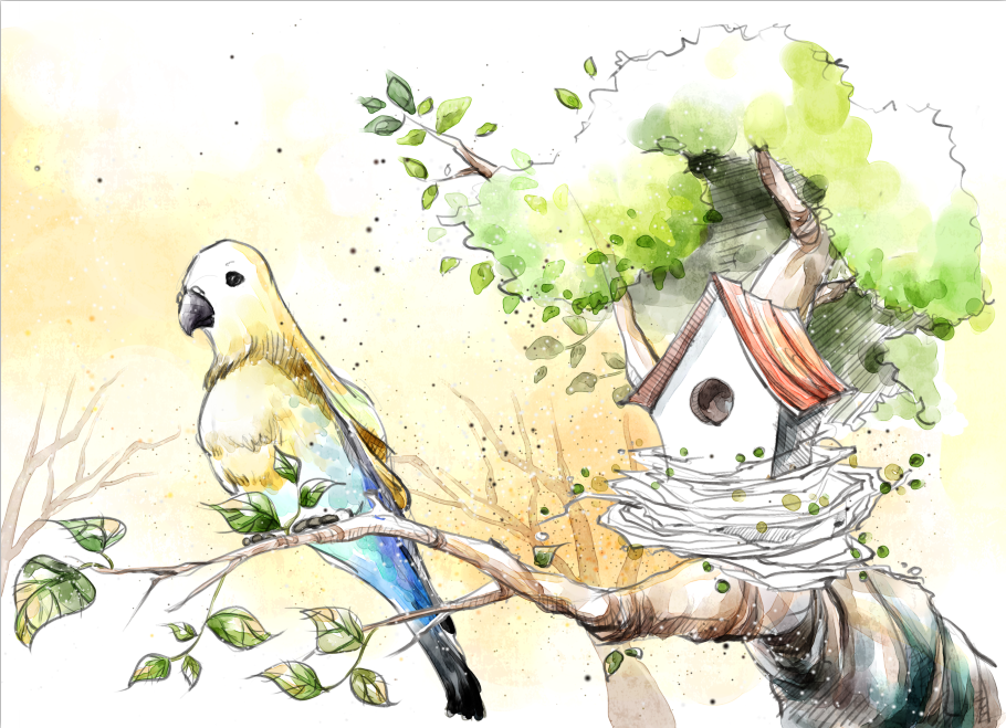 Bird House Wallpaper AJ Wallpaper 