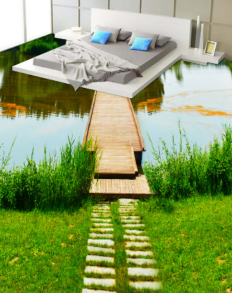 3D Riverside 408 Floor Mural Wallpaper AJ Wallpaper 2 