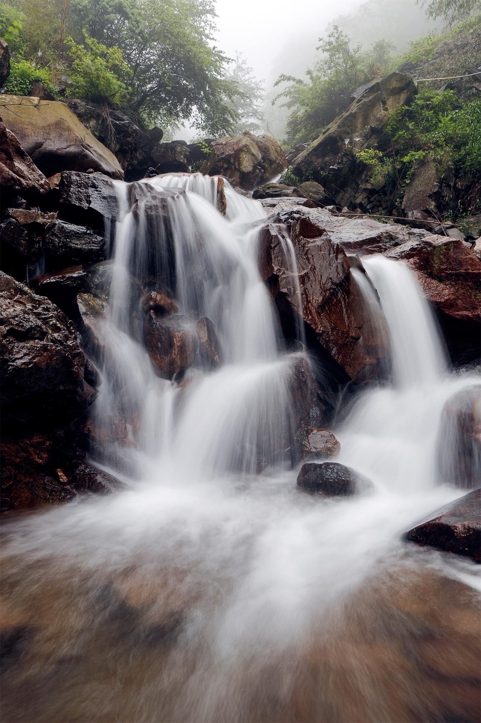 3D Misty Mountain Creek 772 Stair Risers Wallpaper AJ Wallpaper 