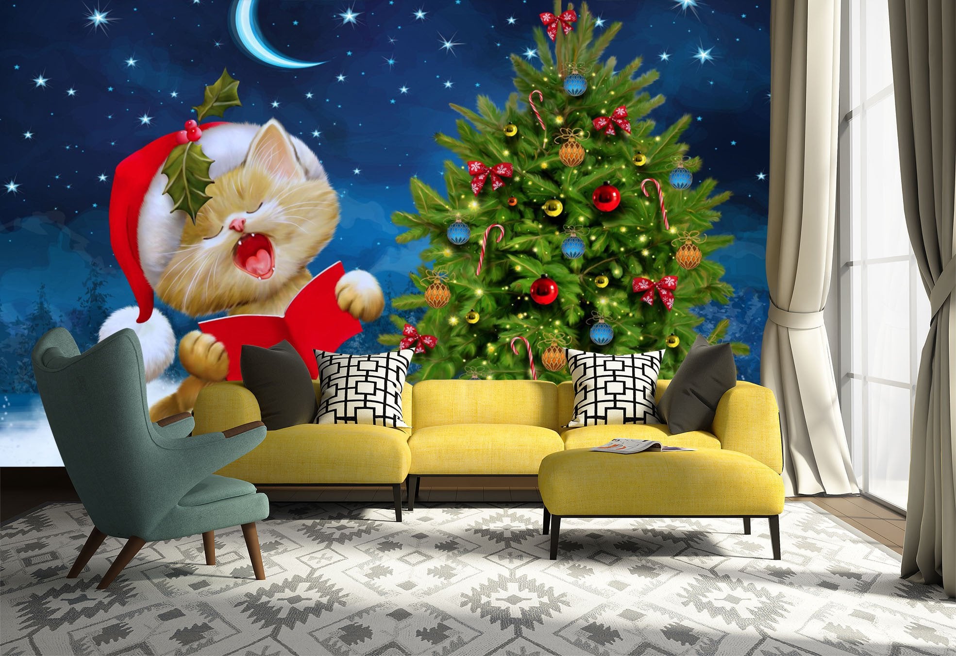 3D Christmas Pines Trees 31 Wallpaper AJ Wallpaper 