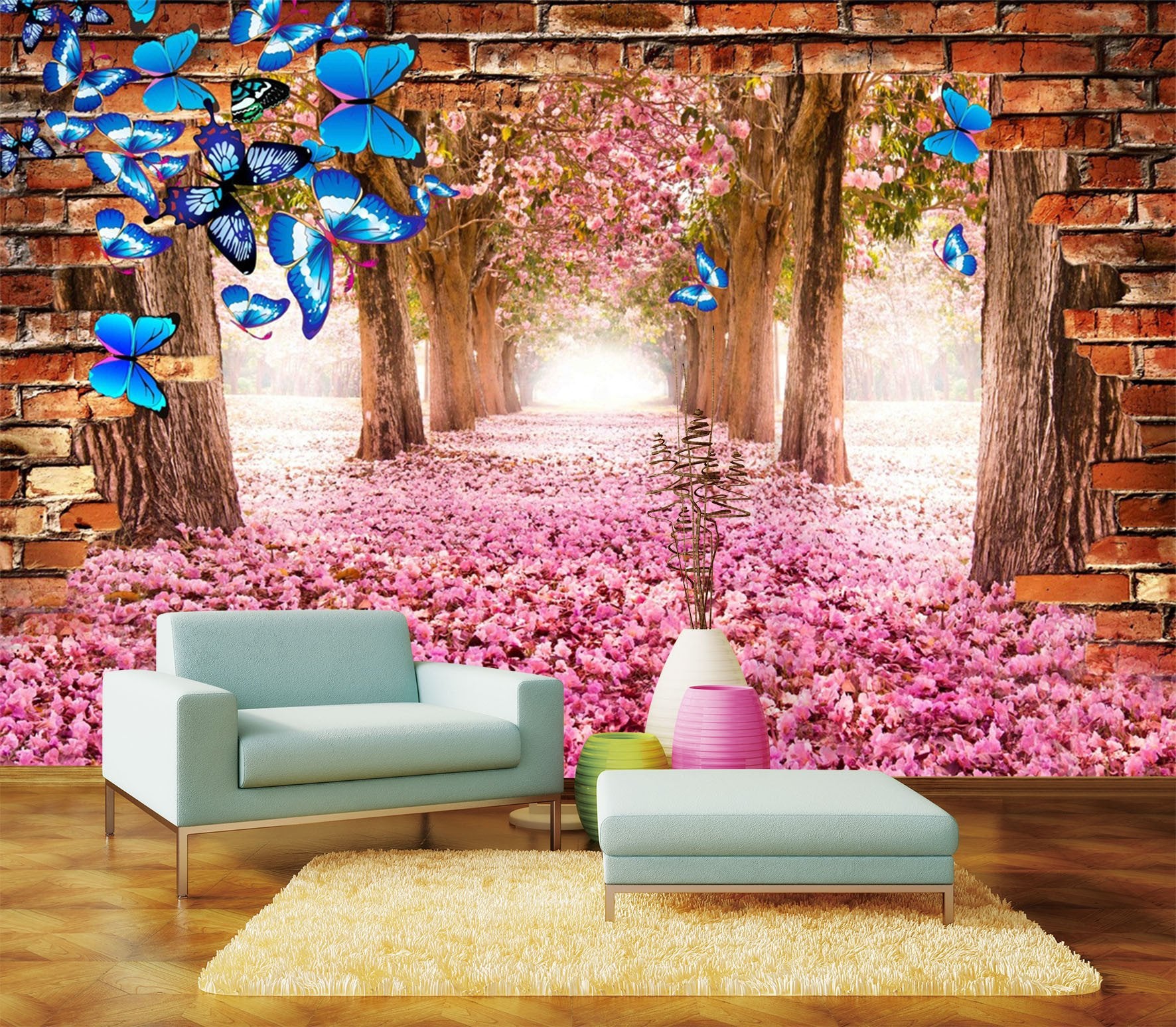 3D Purple Flower Petal On Floor 232 Wallpaper AJ Wallpaper 