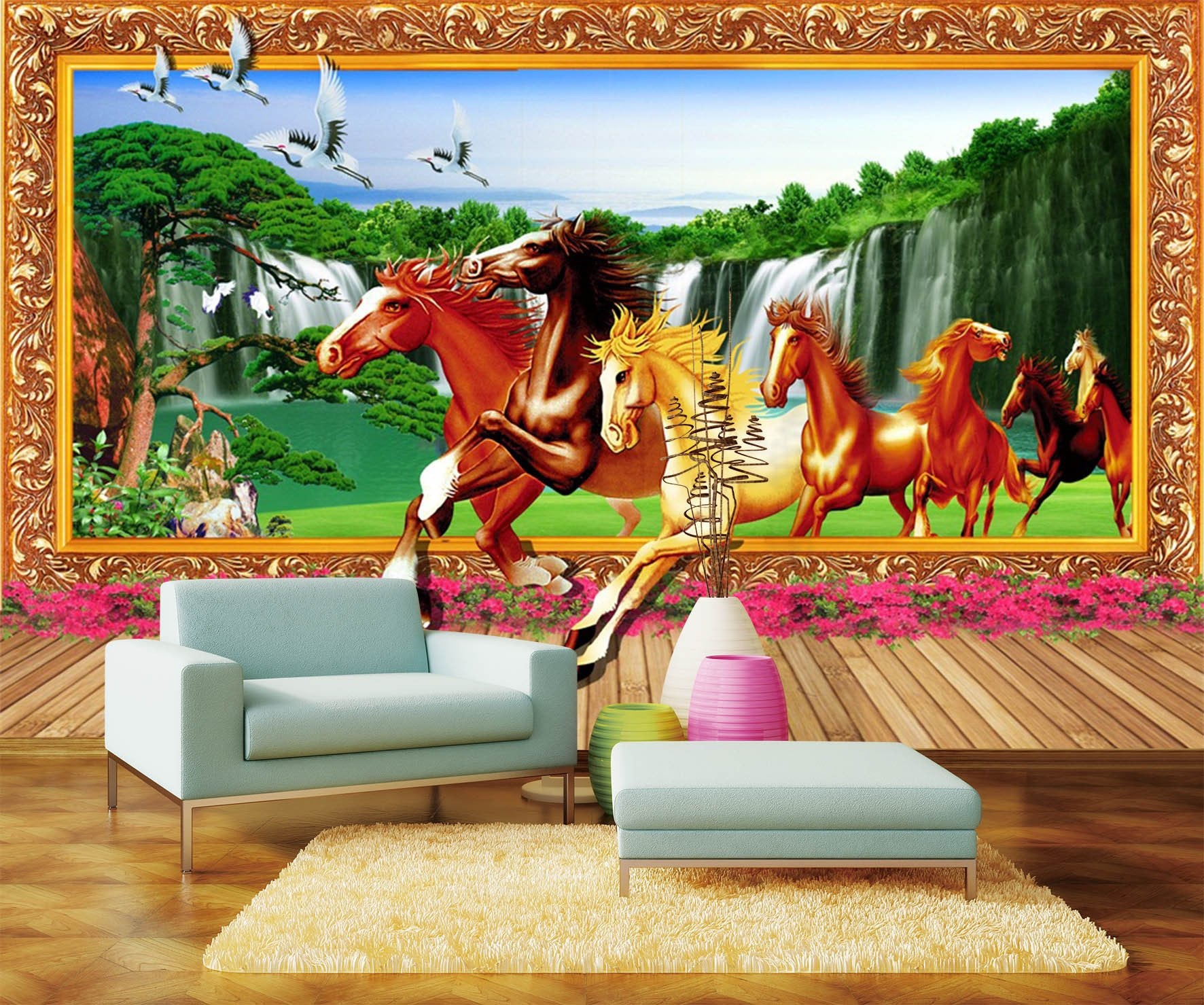3D Running Horses 668 Wallpaper AJ Wallpaper 