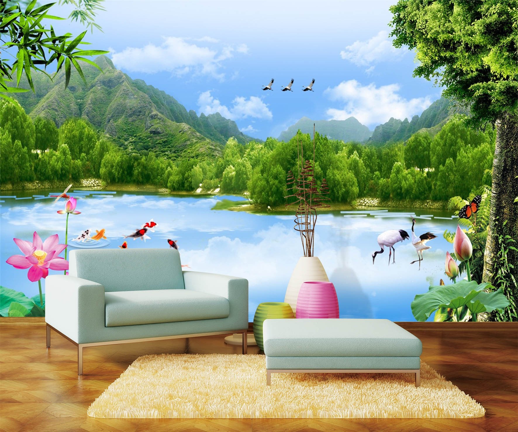 3D Lake Forest Swallow 76 Wallpaper AJ Wallpaper 