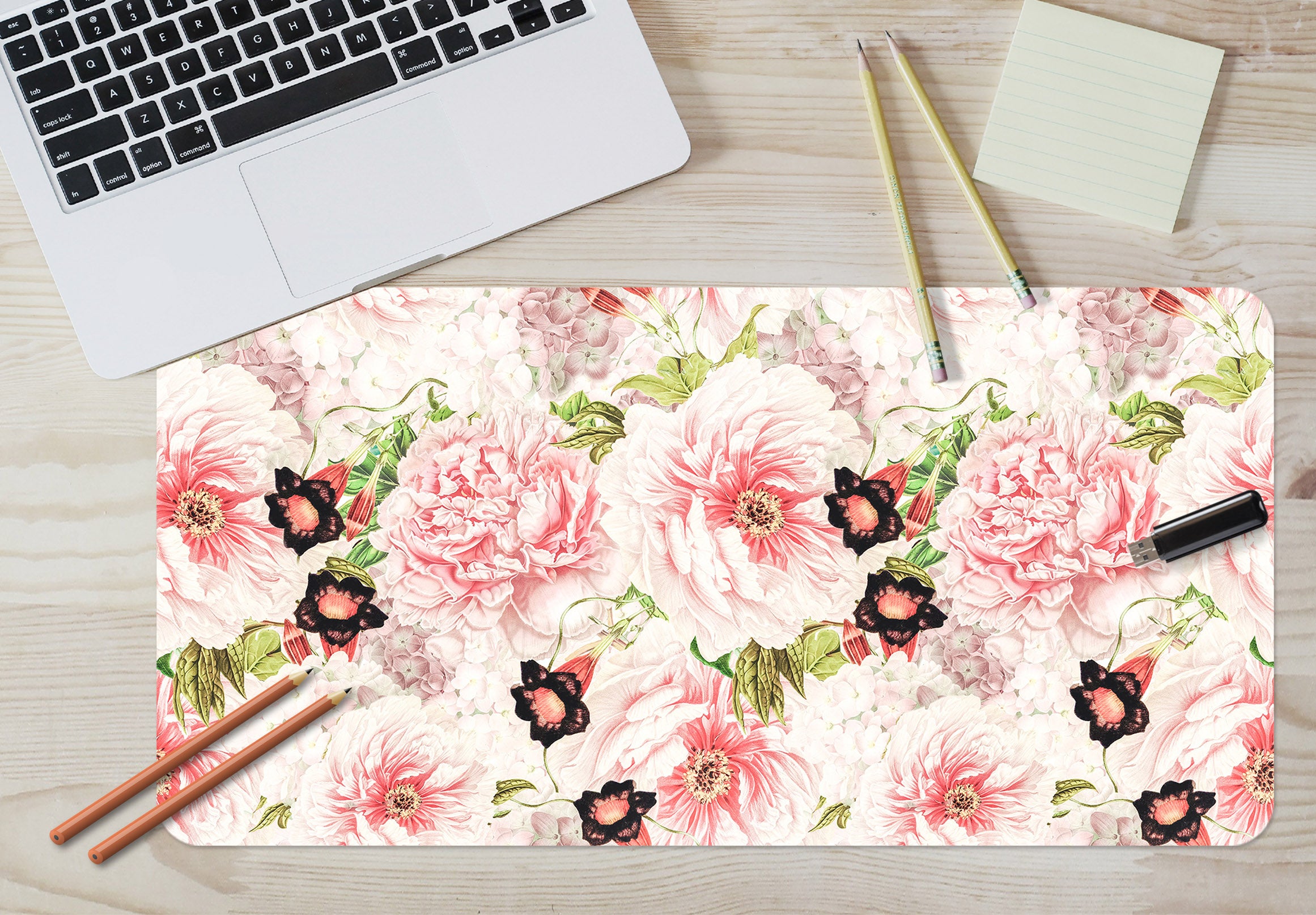 3D Pink Flowers 120170 Uta Naumann Desk Mat