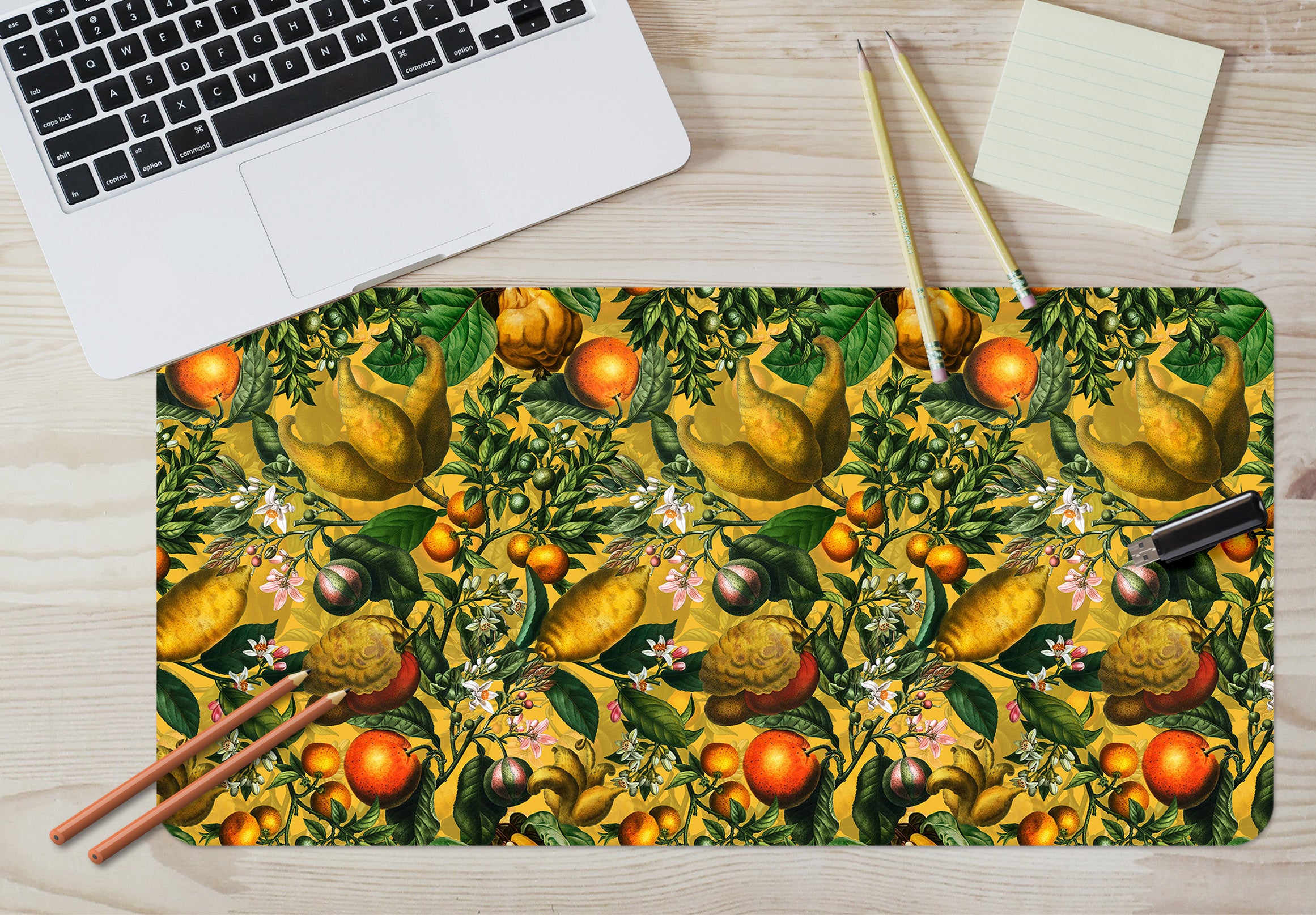 3D Orange Fruit Branch 120219 Uta Naumann Desk Mat