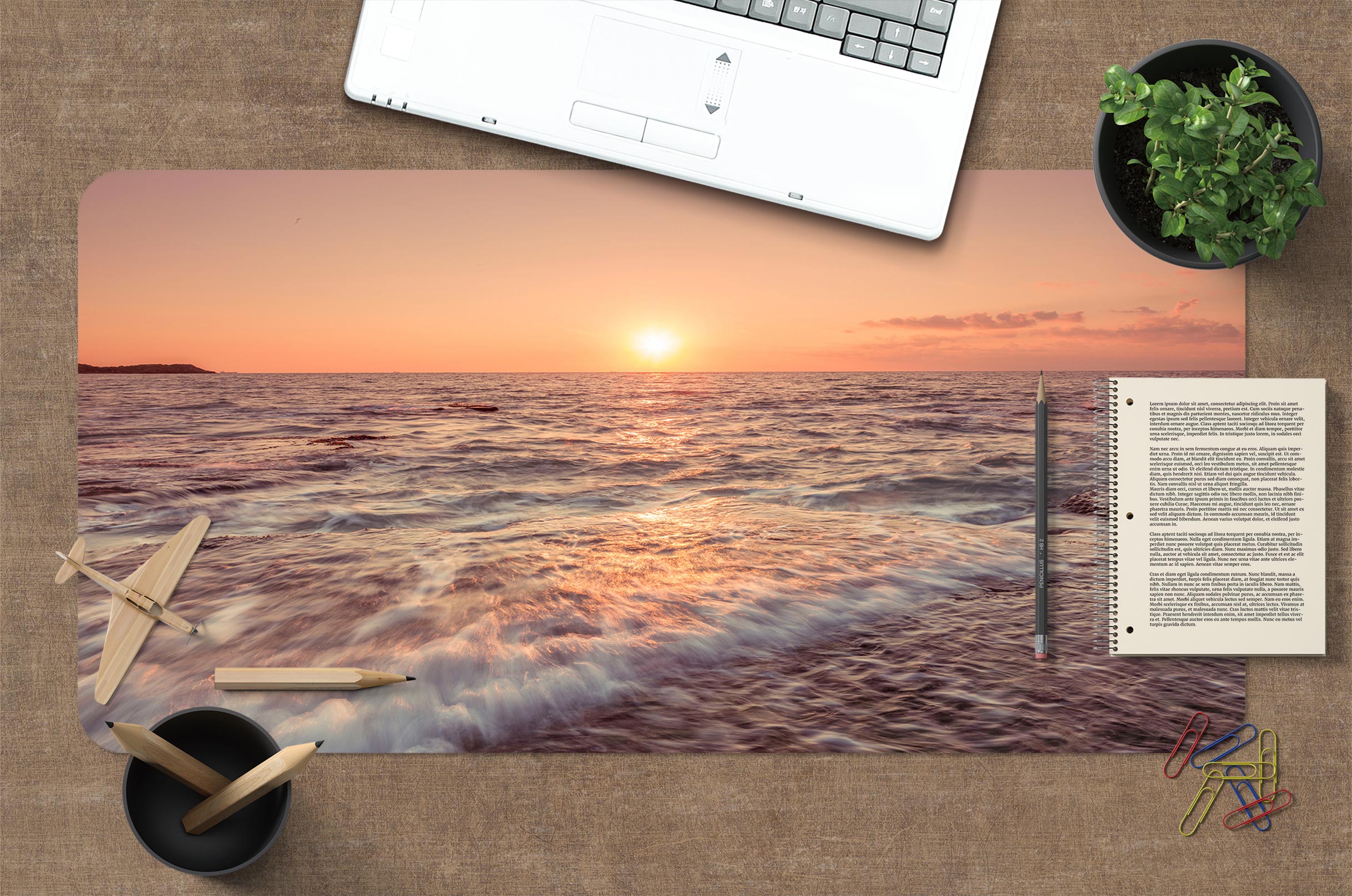 3D Seaside Spray 12421 Assaf Frank Desk Mat