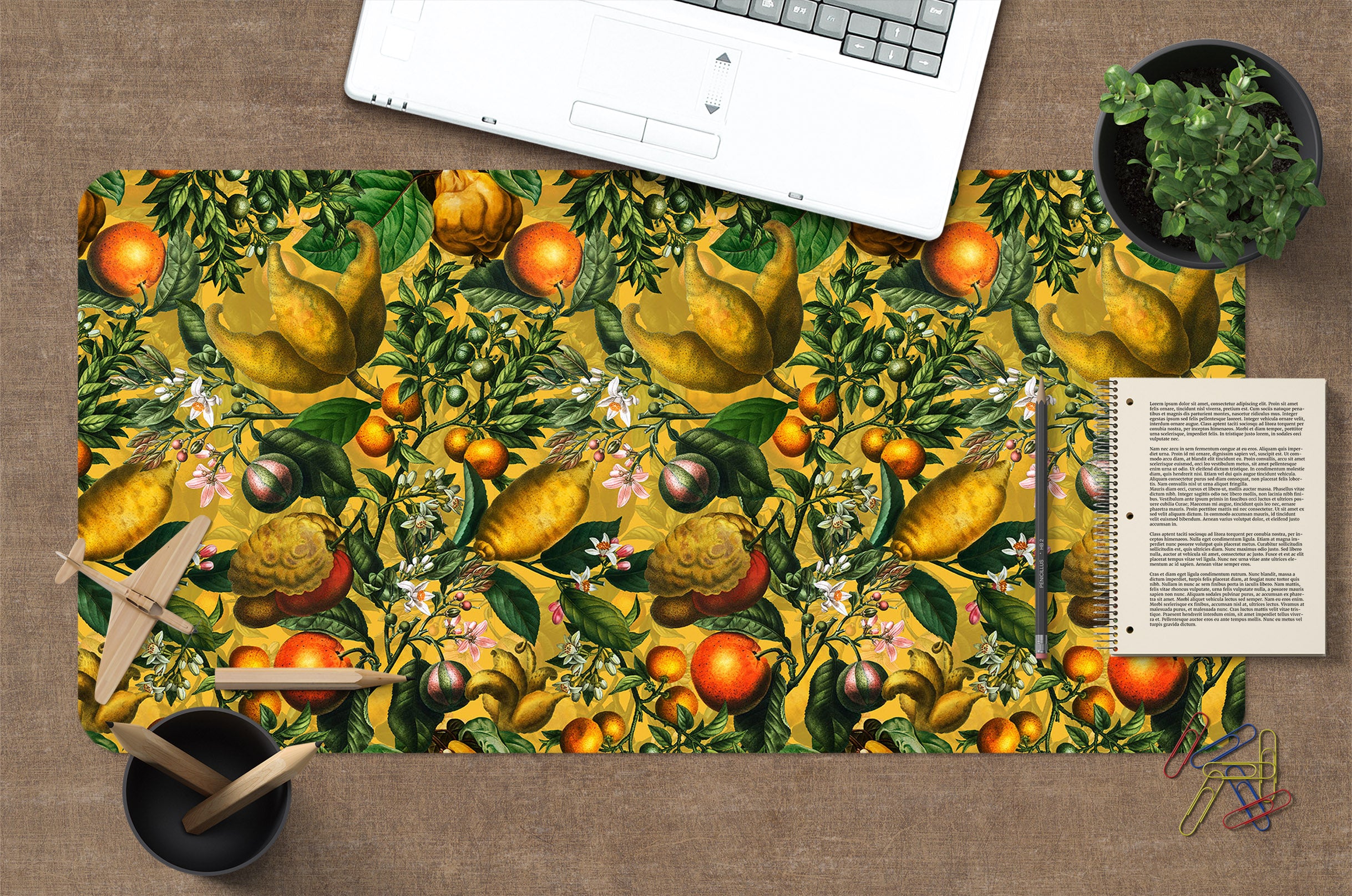 3D Orange Fruit Branch 120219 Uta Naumann Desk Mat