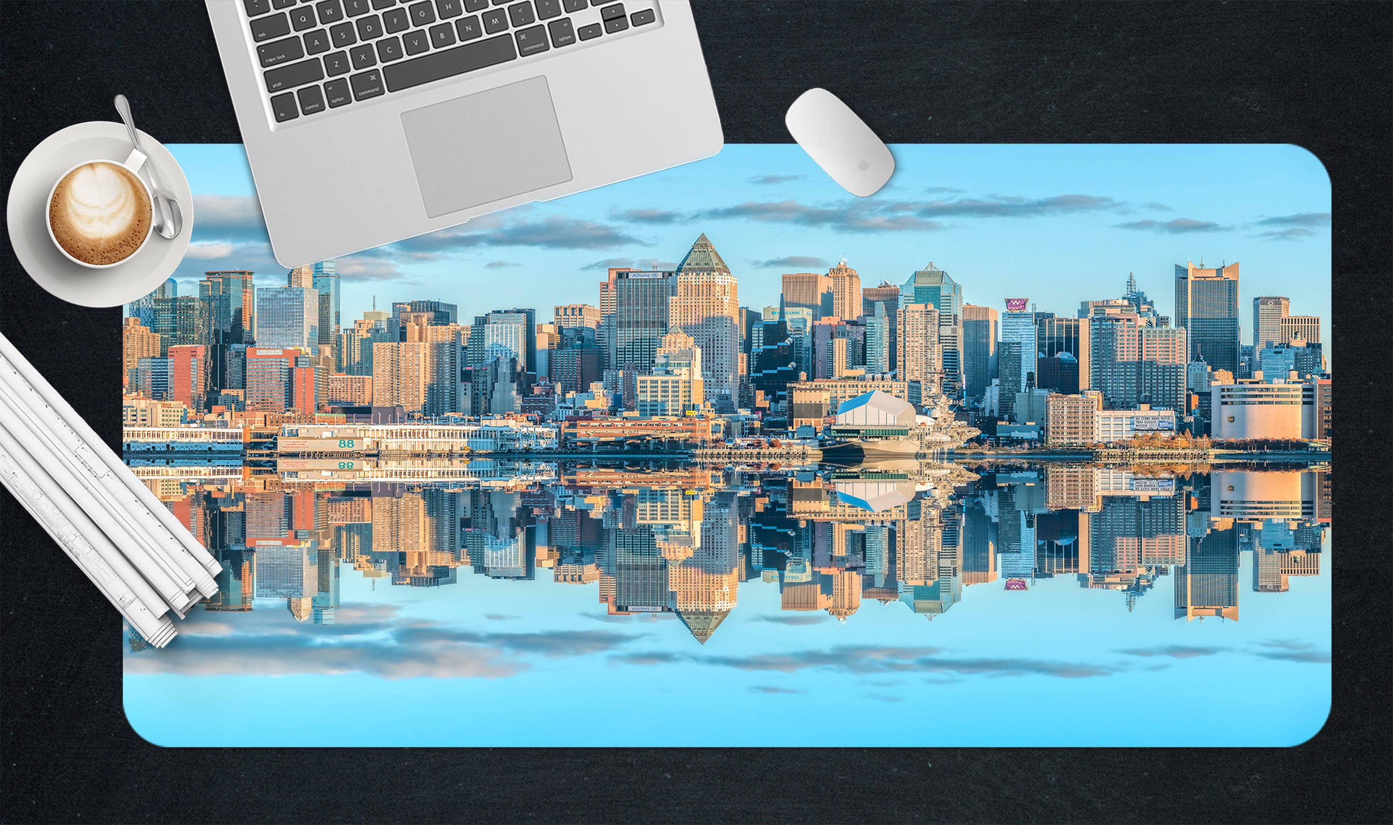 3D Building Shadow 123128 Assaf Frank Desk Mat