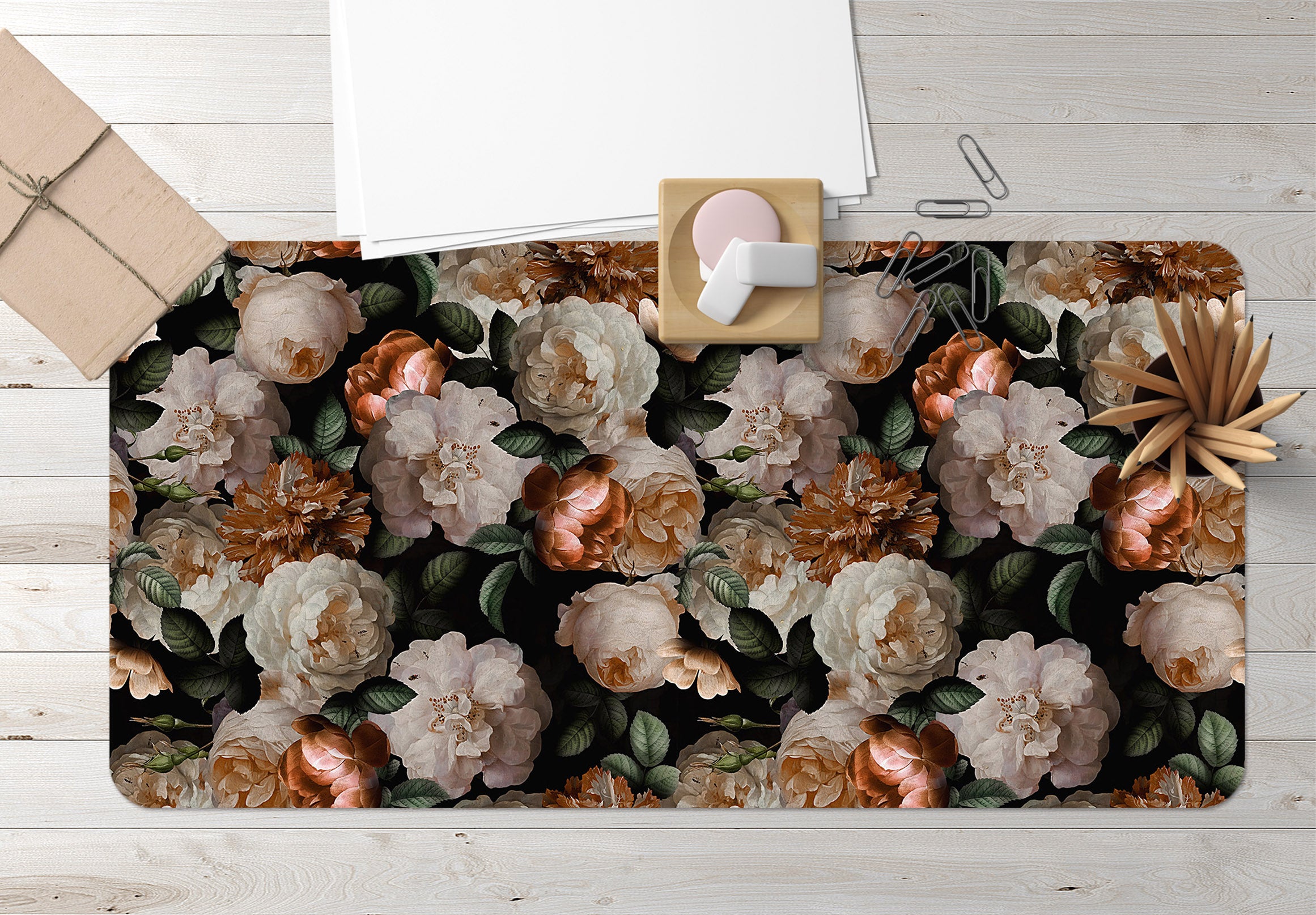 3D Rose Flowers 120148 Uta Naumann Desk Mat