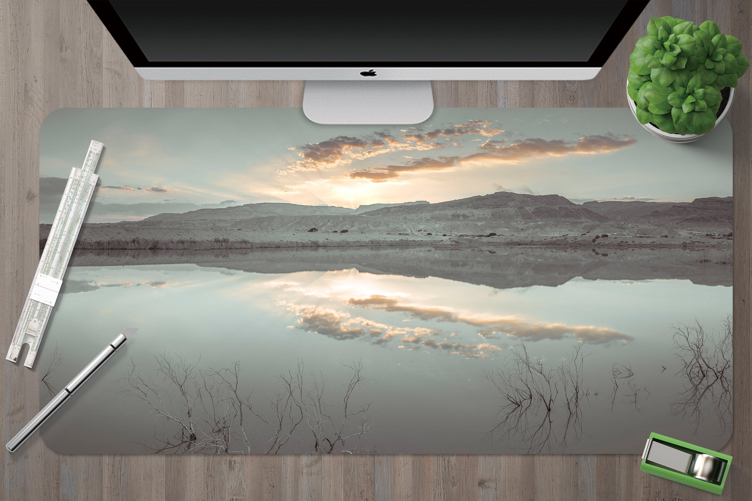 3D Lake Clouds 12405 Assaf Frank Desk Mat