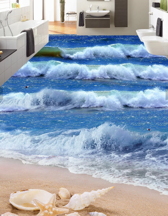 3D Layers Of Waves 594 Floor Mural  Wallpaper Murals Rug & Mat Print Epoxy waterproof bath floor