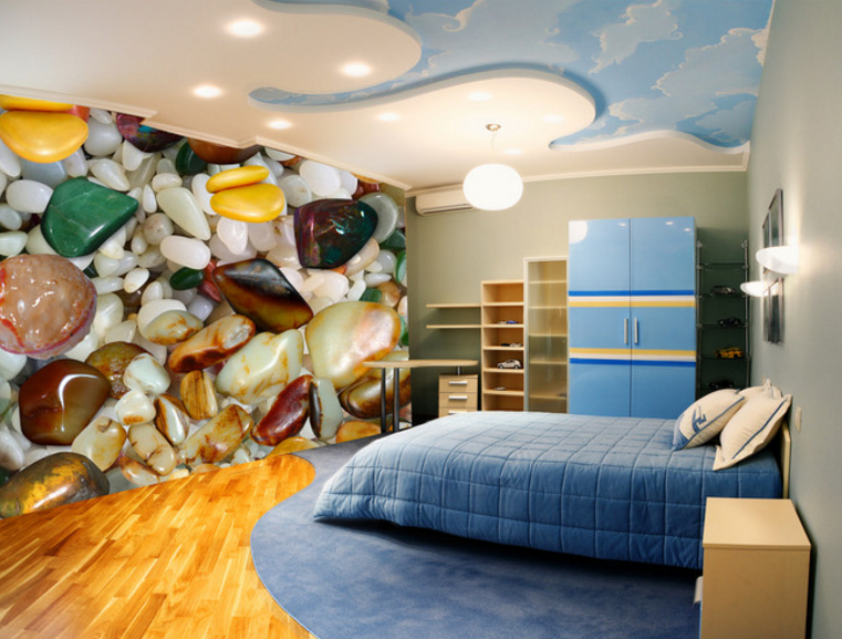 3D Large Pebbles 079 Floor Mural Wallpaper AJ Wallpaper 2 