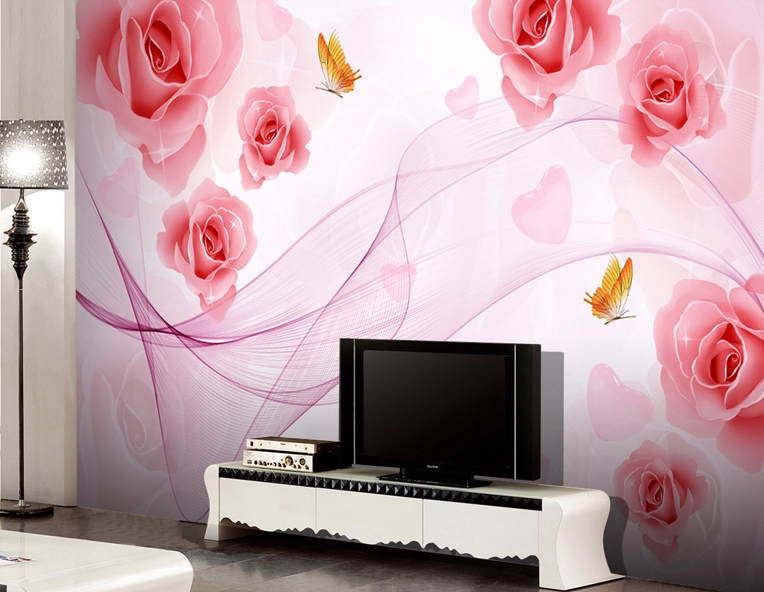 Romantic Pink Flowers 2 Wallpaper AJ Wallpaper 