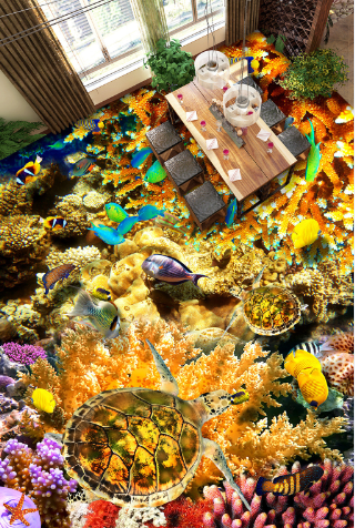 3D Dazzling Seabed Floor Mural Wallpaper AJ Wallpaper 2 