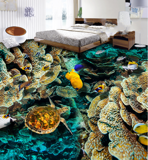 3D Ocean Creatures Floor Mural Wallpaper AJ Wallpaper 2 