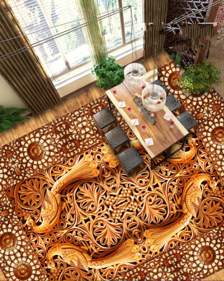 3D Carved 012 Floor Mural Wallpaper AJ Wallpaper 2 