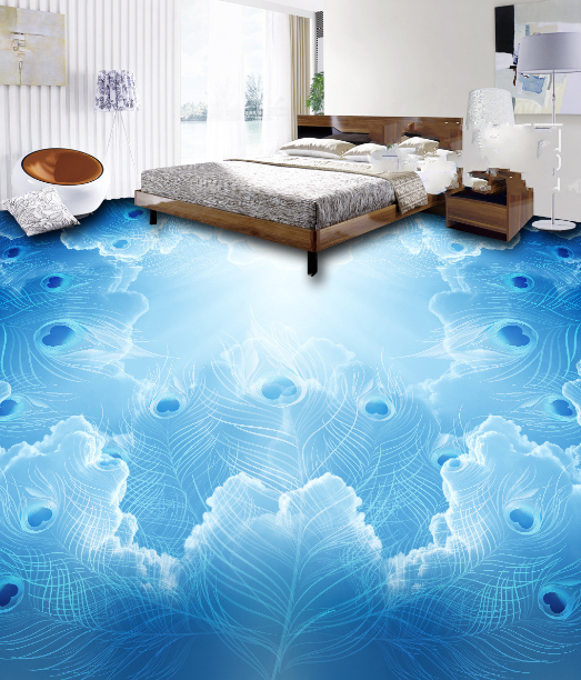 3D Beautiful Feathers Floor Mural Wallpaper AJ Wallpaper 2 