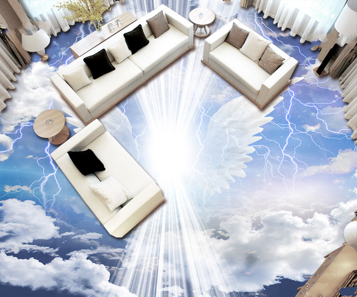 3D White Wings 196 Floor Mural Wallpaper AJ Wallpaper 2 