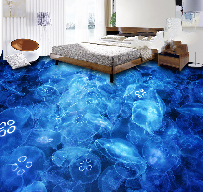 3D Sea Jellyfish 462 Floor Mural  Wallpaper Murals Rug & Mat Print Epoxy waterproof bath floor