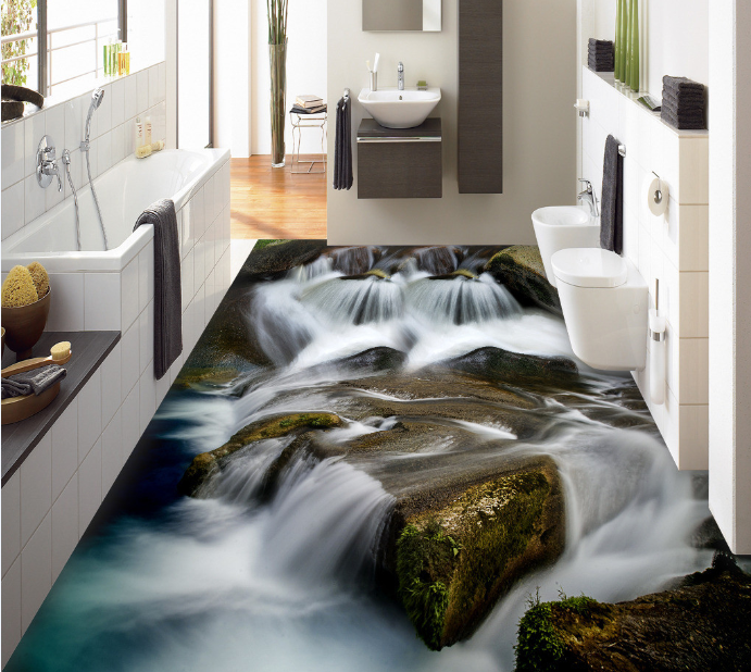 3D Running River Floor Mural Wallpaper AJ Wallpaper 2 